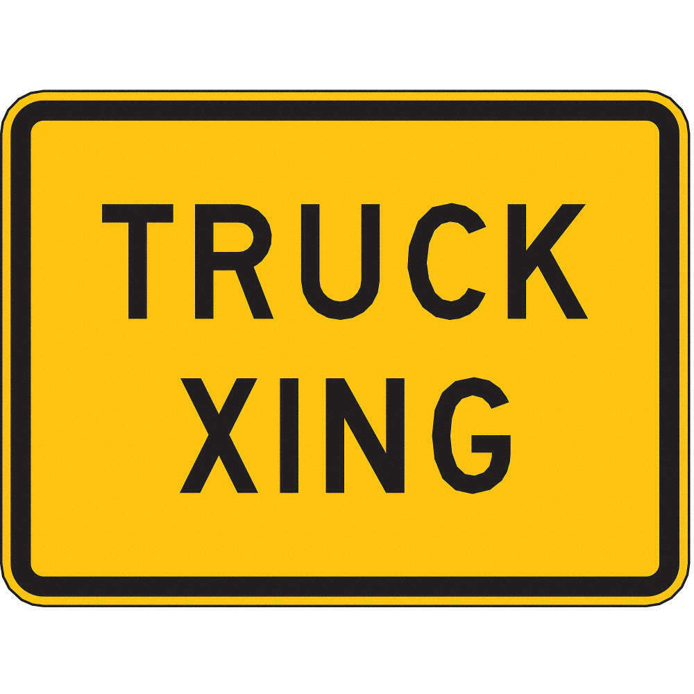 ZING 2433, Traffic Sign, Truck Xing ,18 X 24, BK/YEL, 6AHP3, (184180428066-NB10)