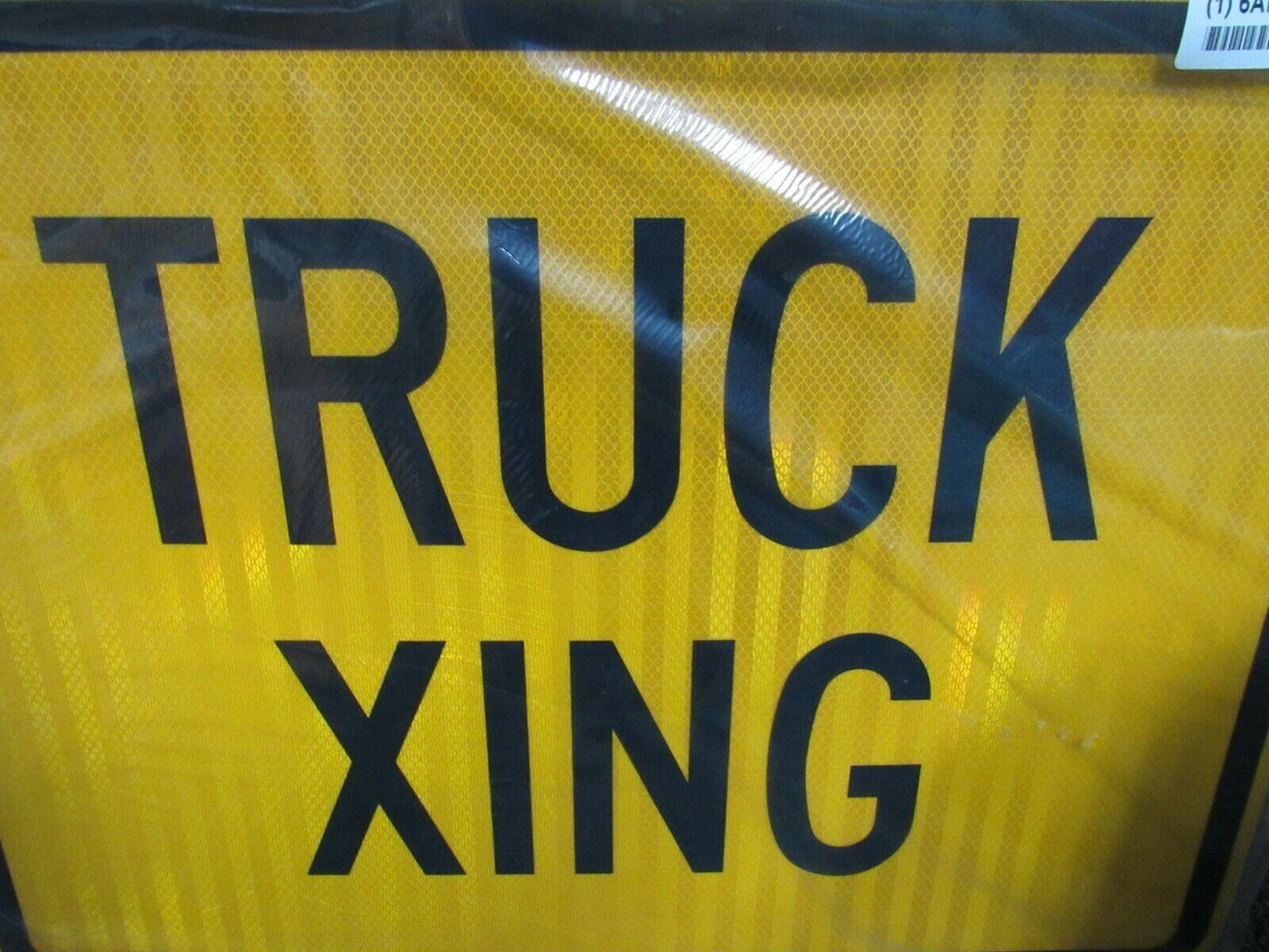 ZING 2433, Traffic Sign, Truck Xing ,18 X 24, BK/YEL, 6AHP3, (184180428066-NB10)