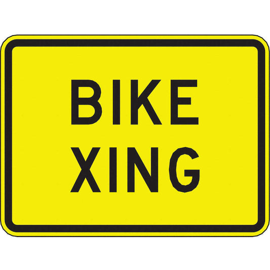 ZING 2455, Traffic Sign, Bike Xing, 18 X 24, BK/YEL, 6AHT5, (184180468183-NB11)