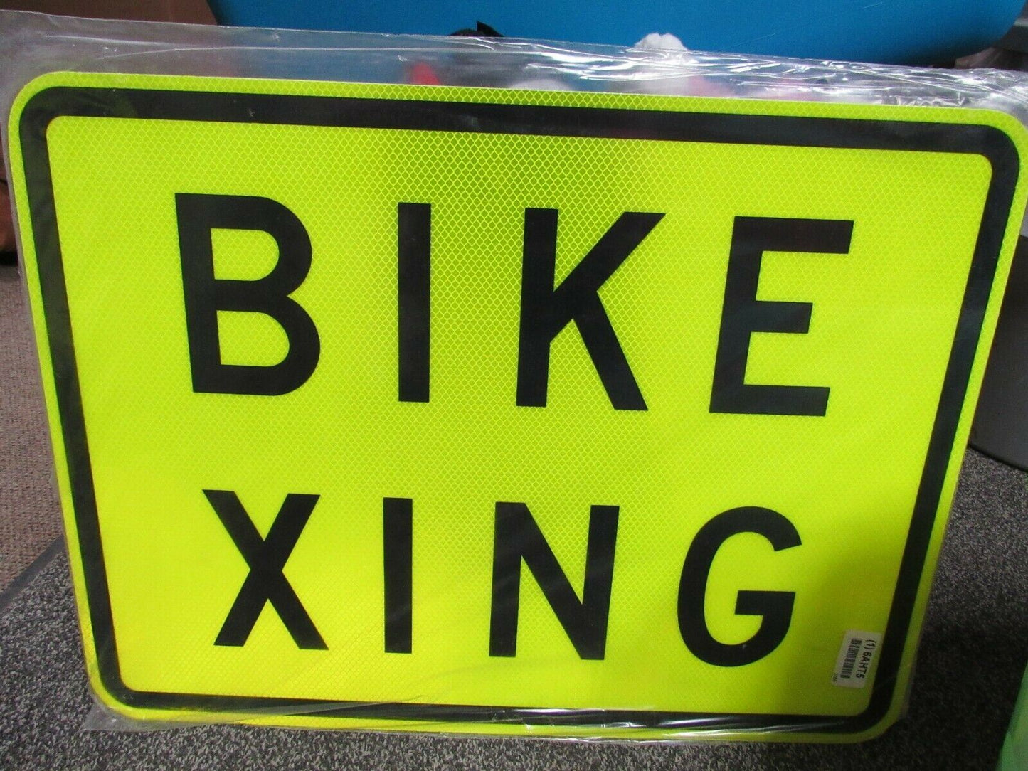 ZING 2455, Traffic Sign, Bike Xing, 18 X 24, BK/YEL, 6AHT5, (184180468183-NB11)