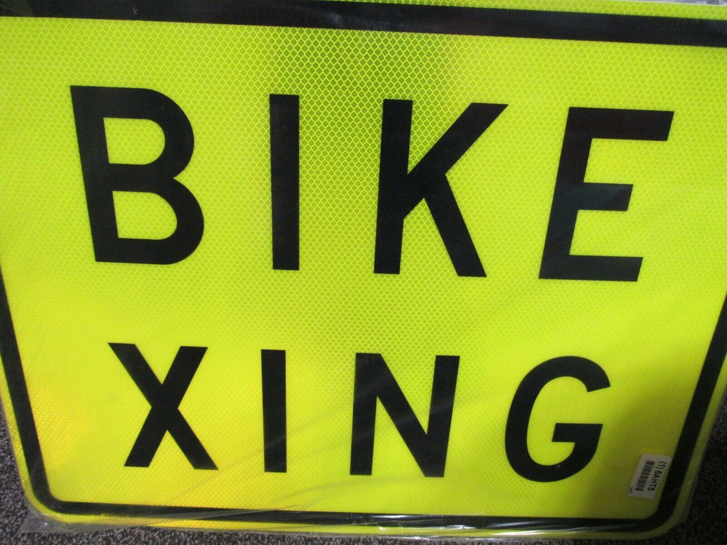 ZING 2455, Traffic Sign, Bike Xing, 18 X 24, BK/YEL, 6AHT5, (184180468183-NB11)