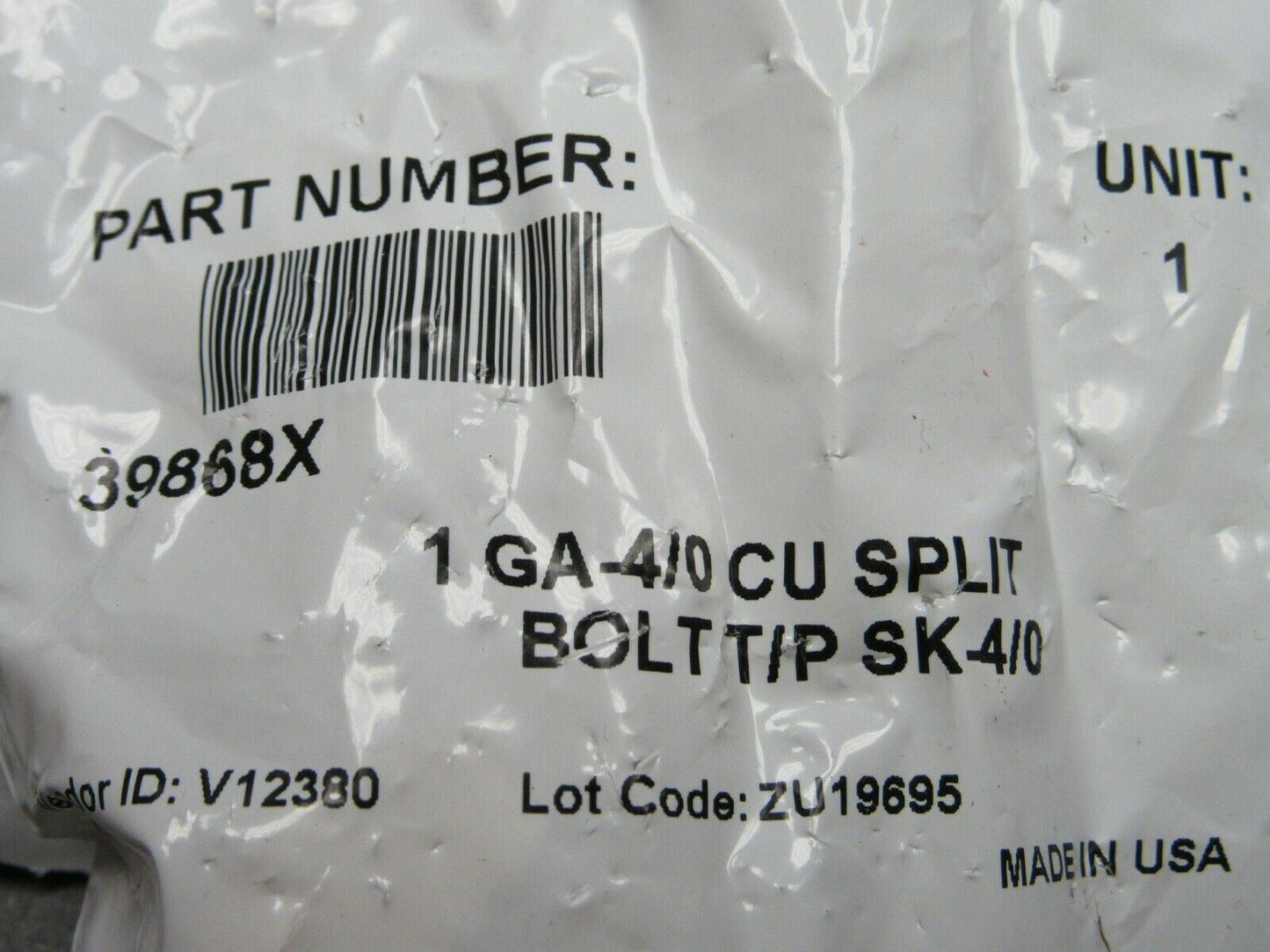 (3PK) SPLIT BOLT CONNECTOR, 3/0 GA. TAP 6 GA., 39868, (184187352353-WTA07)