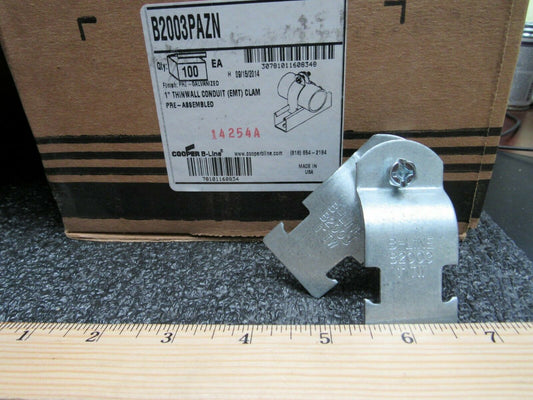 (100) EATON B-LINE  #B2003PAZN, 1" EMT, Conduit to Strut Clamp (184188819220-WTA07)