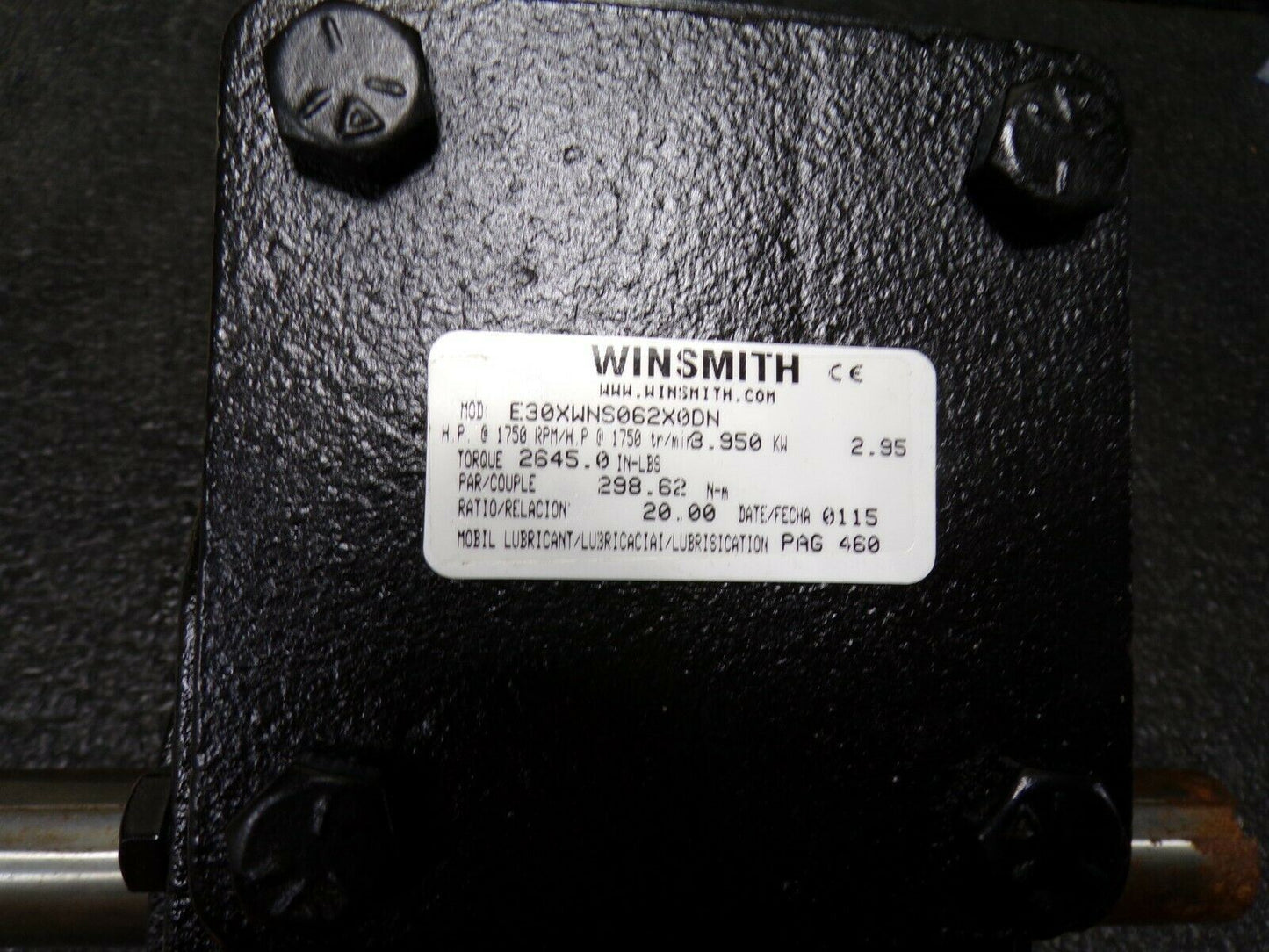 WINSMITH E30XWNS, 20:1 Speed Reducer, Indirect Drive, (184213660181-BT35)
