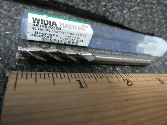 WIDIA HANITA 4K1307072B End Mill, 0.2500 in. Milling Dia., (184213733334-BT35)