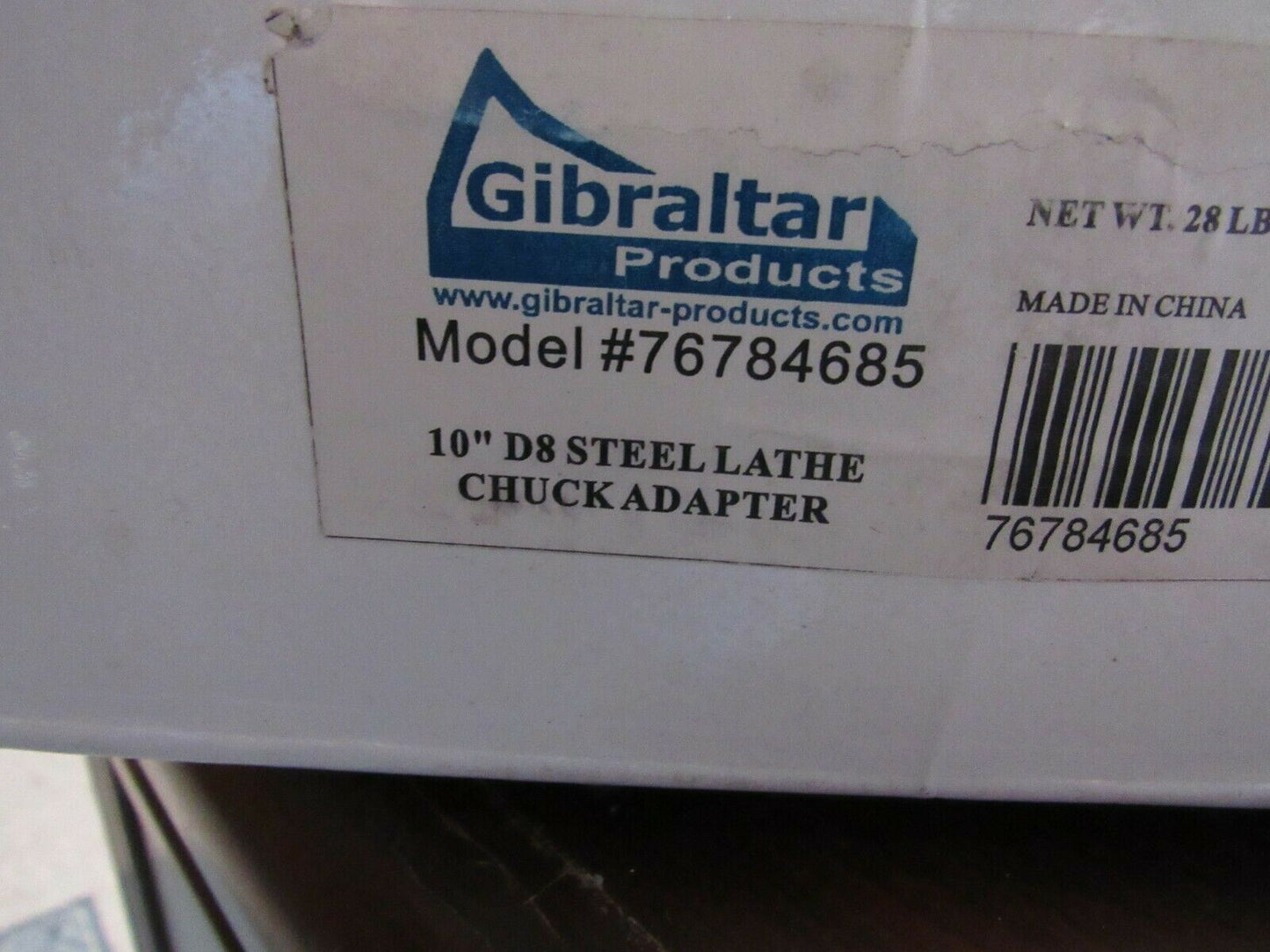 Gibraltar 10" D8 STEEL LATHE CHUCK ADAPTER 76784685 (184216378049-BT35)