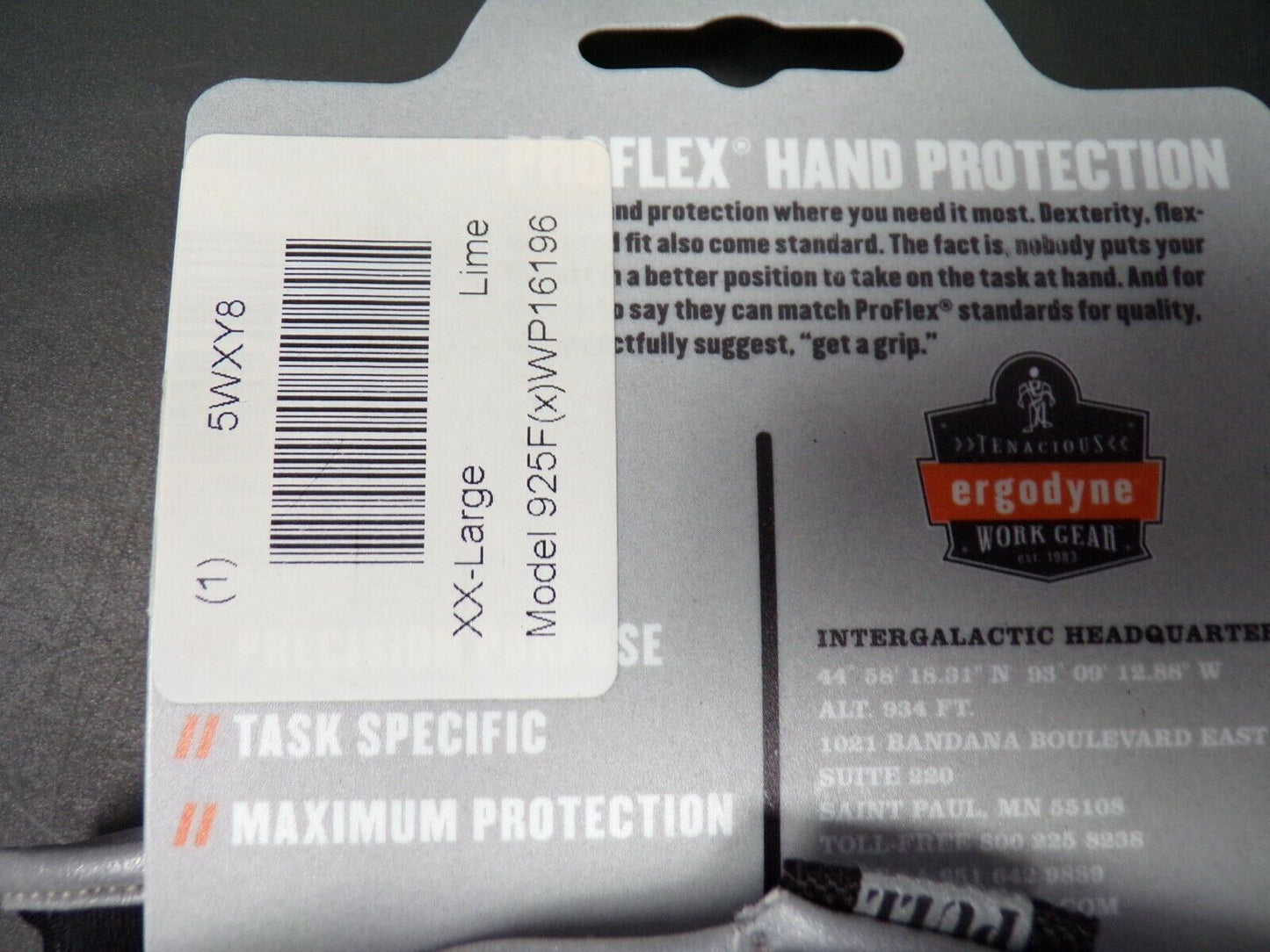Ergodyne Proflex 925F(x) CP Gloves Cut Puncture Resistant Impact Reducing 2XL (184253627923-WTA08)