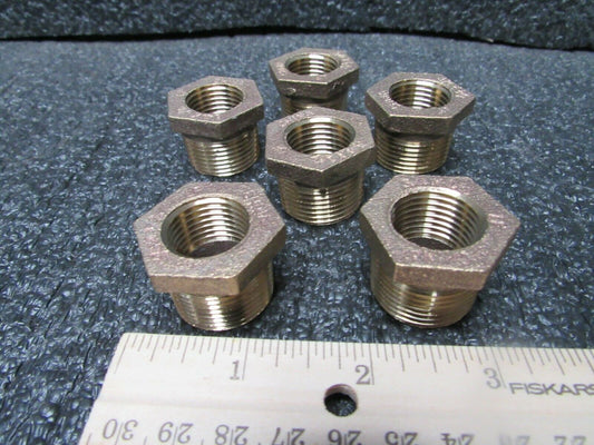 (6) JONES STEPHENS, 3/4x1/2 BRONZE, BRASS, HEX BUSHING, B74209LF (184255783006-BT35)