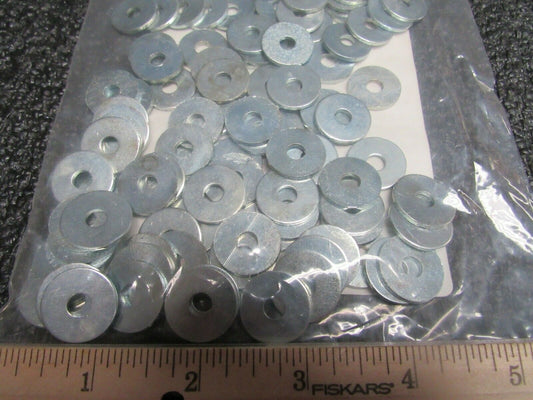 (100)FABORY #10 x 3/4" O.D., Fender Washer, Steel, Low Carbon, Zinc Plated, (184263782487-BT39)