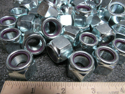 5/8"-18 Nylon Insert Lock Nut, Zinc Plated, Grade 2 Steel, Right Hand, 50 PK (184298477400-BT29)