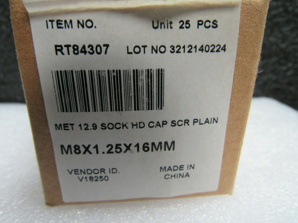 (25) 12.9 SOCKET HEAD CAP SCREW M8-1.25X16MM (184308984570-BT11)