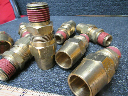 (10)PARKER VS68AB-12-8 Male Connector Tube Sz 3/4" Pipe Sz 1/2" Hex 1", L 2.92 (184318632891-BT08)