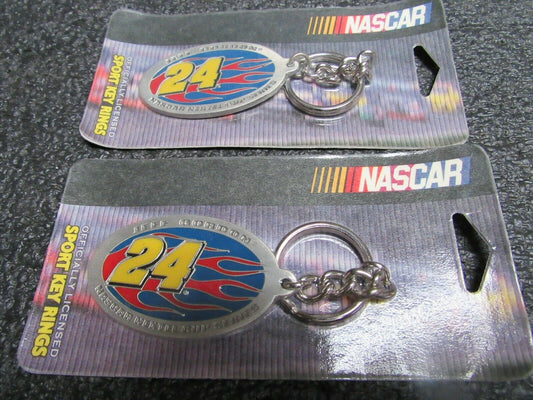 (Lot of 2) Jeff Gordon Nascar #24 Pewter Key Ring (184321931237-BT32)