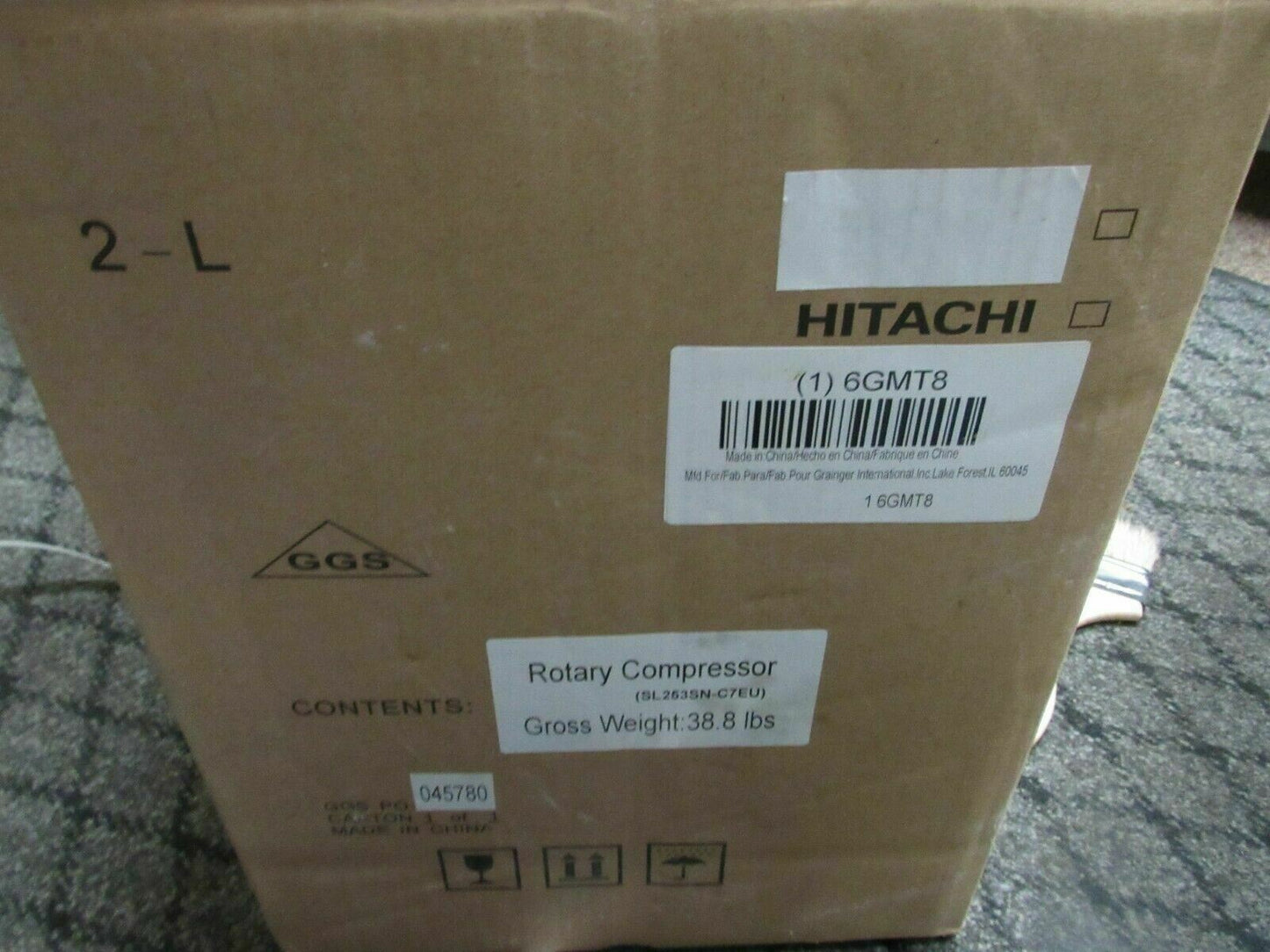 Hitachi A/C Compressor, 1 Phase, R-22, 15,240 BtuH, 208/230 Voltage, 6.2 Amps (184323098526-BT12)