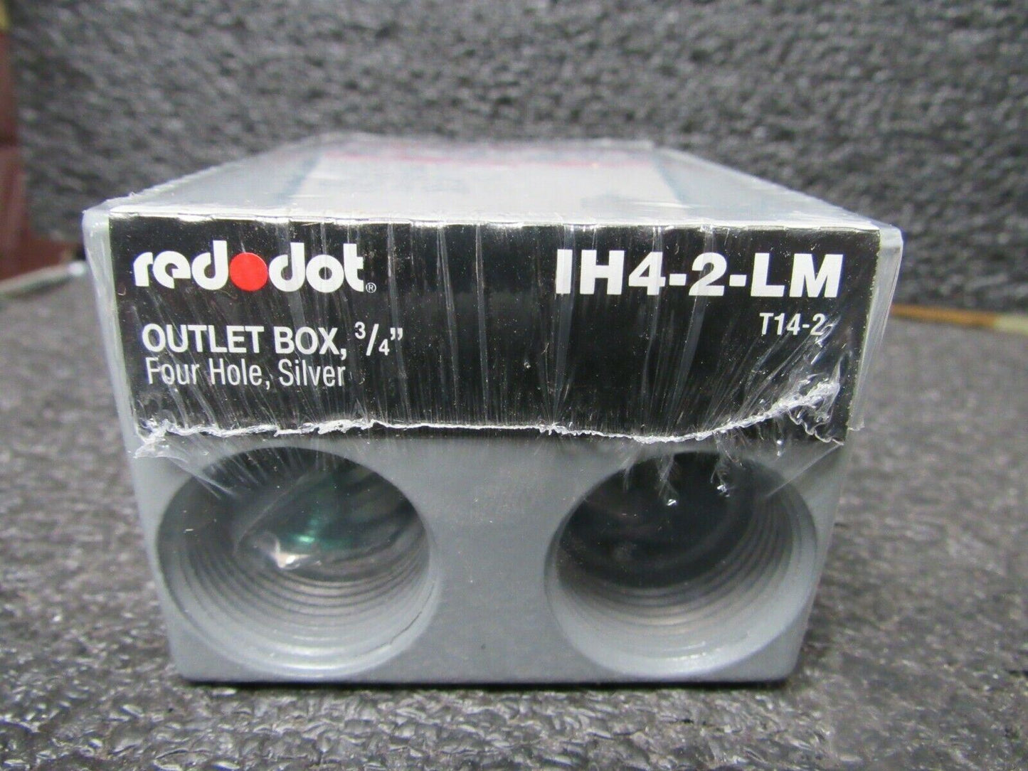 Red Dot IH4-2-LM Weatherproof Outlet Box, 1-Gang, 2" Deep, (4) 3/4" Hubs, (184356317063-BT20)