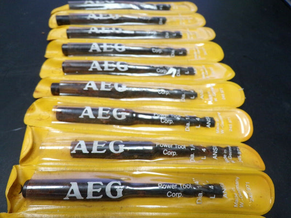 (10) AEG Power Tool Corp 245971 ANSI Masonry Tapered Hammer Bit 1/4 X 4 W German (184391191316-BT14)