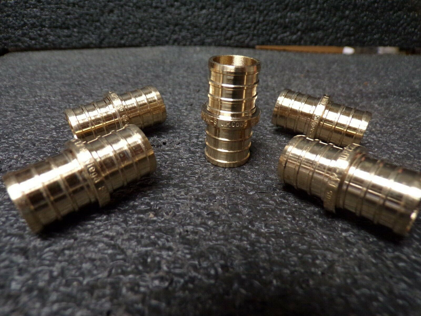 (5PK) Viega 46444 PureFlow Brass PEX Crimp Coupling 3/4 x 3/4 in. (184489174403-BT50)