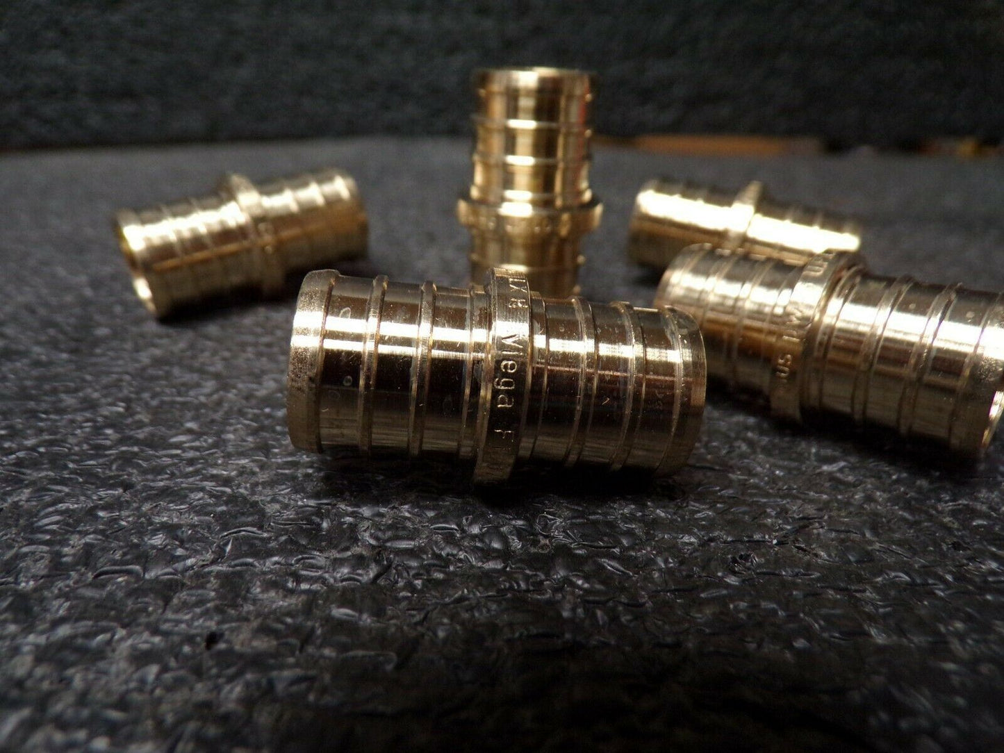 (5PK) Viega 46444 PureFlow Brass PEX Crimp Coupling 3/4 x 3/4 in. (184489174403-BT50)