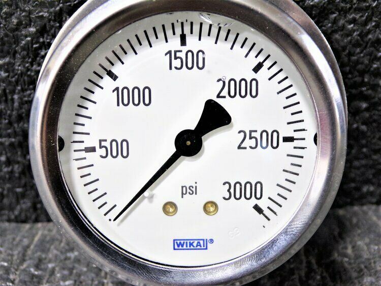 Wika 2-1/2" Dial, 1/4 Thread, 0-3,000 Scale Range, Pressure Gauge (184540601650-WTA08)