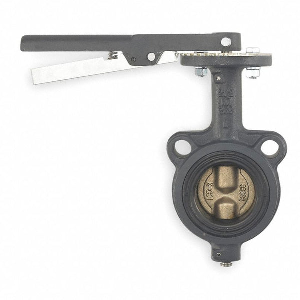 MILWAUKEE VALVE Wafer-Style Butterfly Valve, Cast Iron, 200 psi, 6 in Pipe Size, CW223E 6 (CR00513WTA04)