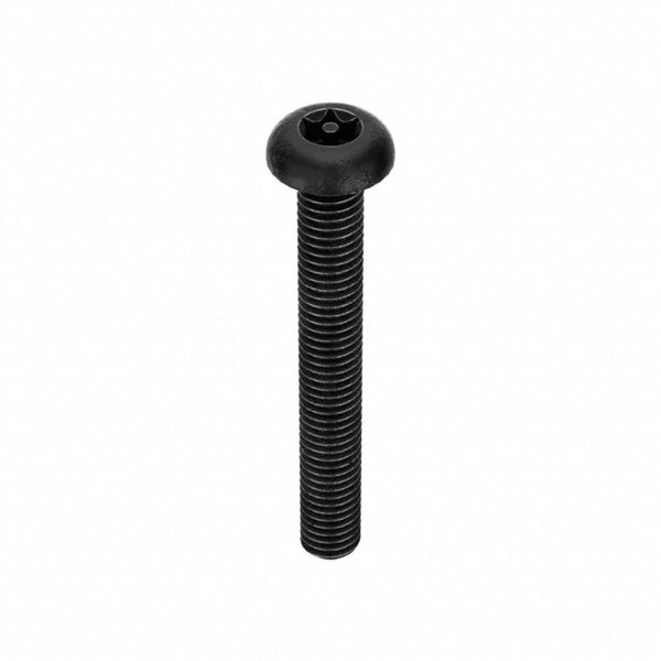 TAMPER-PRUF SCREW #10-32 Tamper Resistant Screw, Button, Torx, Case Hardened Steel, Black Oxide, 1 1/2 in Length, 25pk (CR00478WTA12)