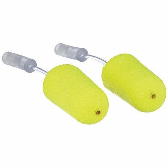 3M Bullet Probed Test Ear Plugs, Uncorded, L, Yellow, PK 10 (SQ9920030-WT02)