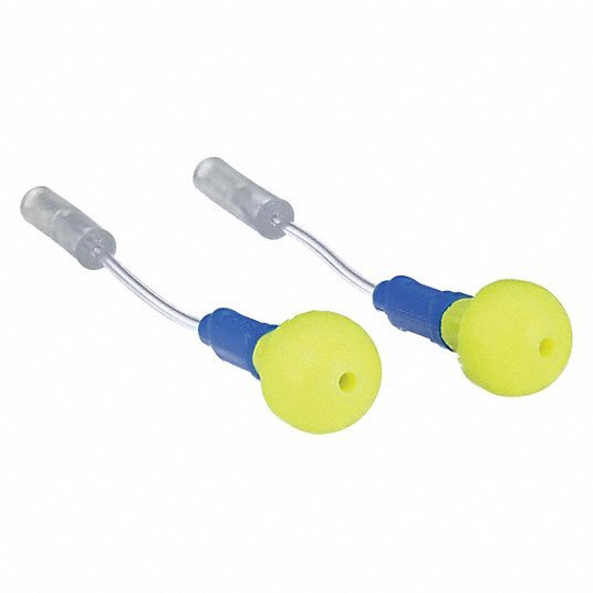 E-A-R Pod Probed Test Ear Plugs, 0 dB Noise Reduction Rating NRR, Uncorded, M, Yellow, PK 10 (SQ7013786-WT02)