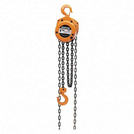 HARRINGTON Manual Chain Hoist, 2,000 lb Load Capacity, 20 ft Hoist Lift, 1 1/4 in Hook Opening (CR00664-WTA17)