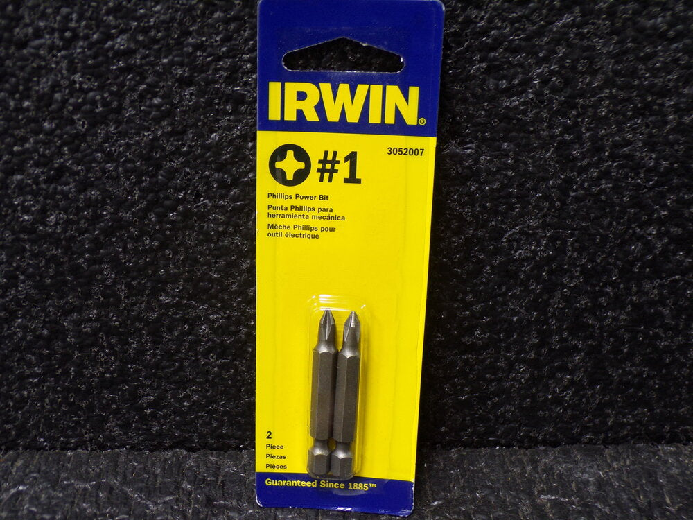 IRWIN #1 Phillips Power Bit, 1/4" Hex, 2pk, 3052007 (SQ6738807-WT01)