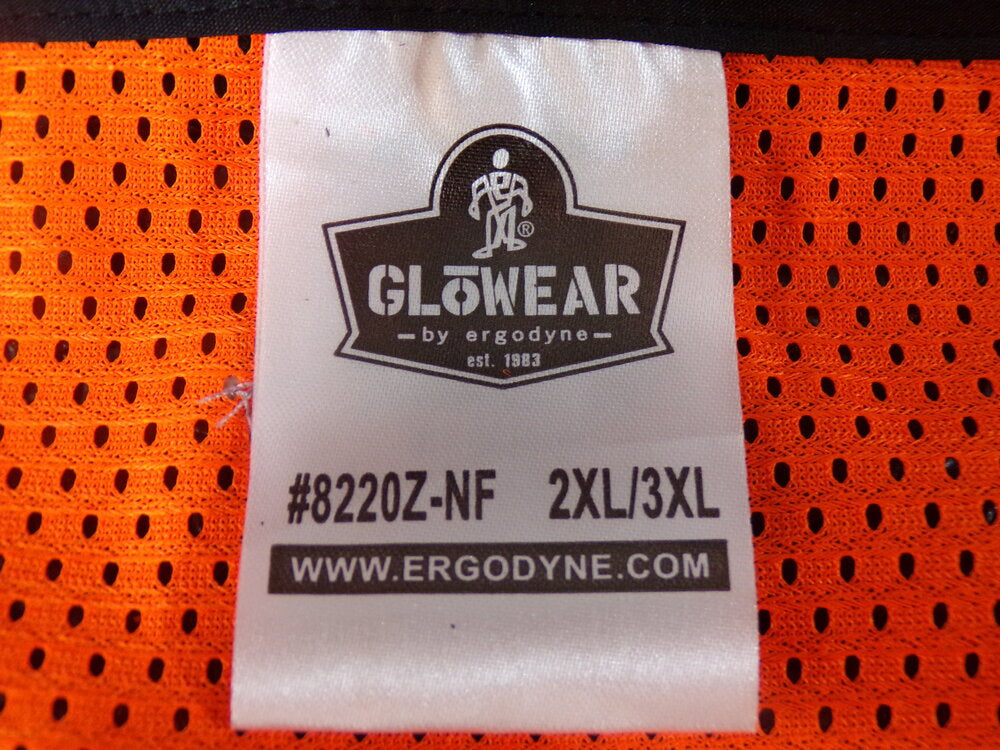 GLOWEAR BY ERGODYNE Class 2 Standard Vest, 2XL/3XL, Orange (SQ3491930-WT03)