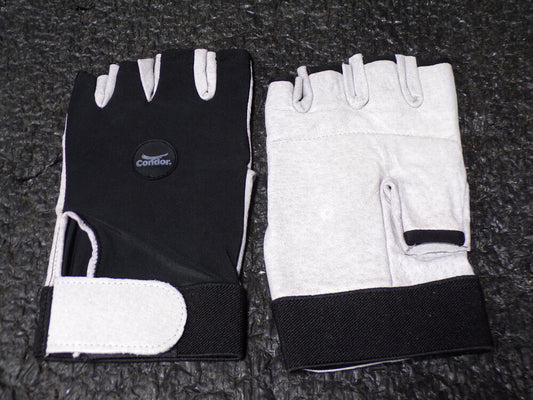 CONDOR, Anti-Vibration Gloves, Leather Palm Material, Half Finger, 2HEW4 (SQ8252794-WT05)