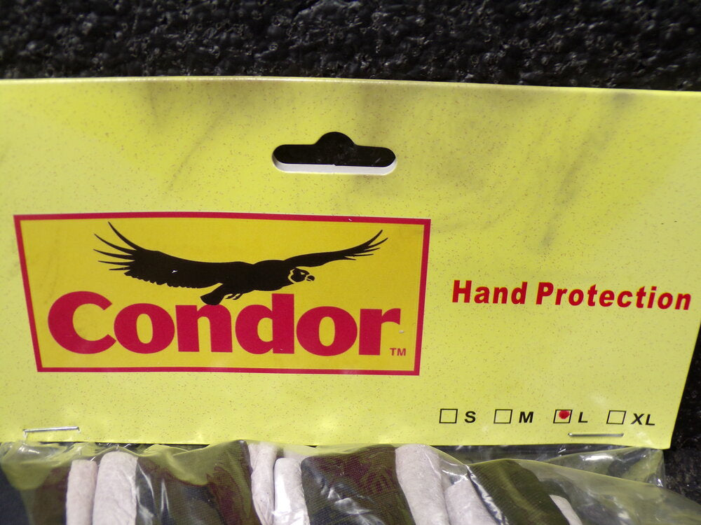 CONDOR, Anti-Vibration Gloves, Leather Palm Material, Half Finger, 2HEW4 (SQ8252794-WT05)