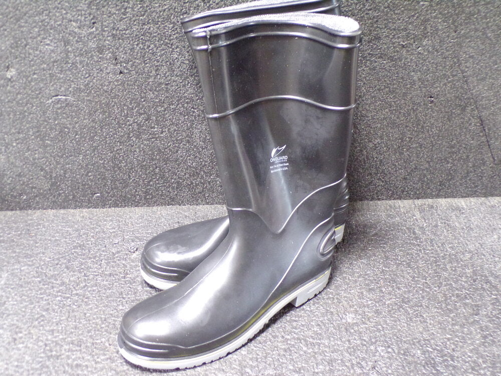 Onguard Rubber Boot, Men's, 14, Knee, Plain Toe Type, Polyblend PVC with Nitrile, Black (SQ6839307-WT23)
