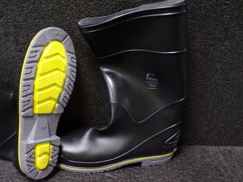 Onguard Rubber Boot, Men's, 13, Knee, Steel Toe Type, Polyblend, PVC, Black (SQ9948492-WT21)