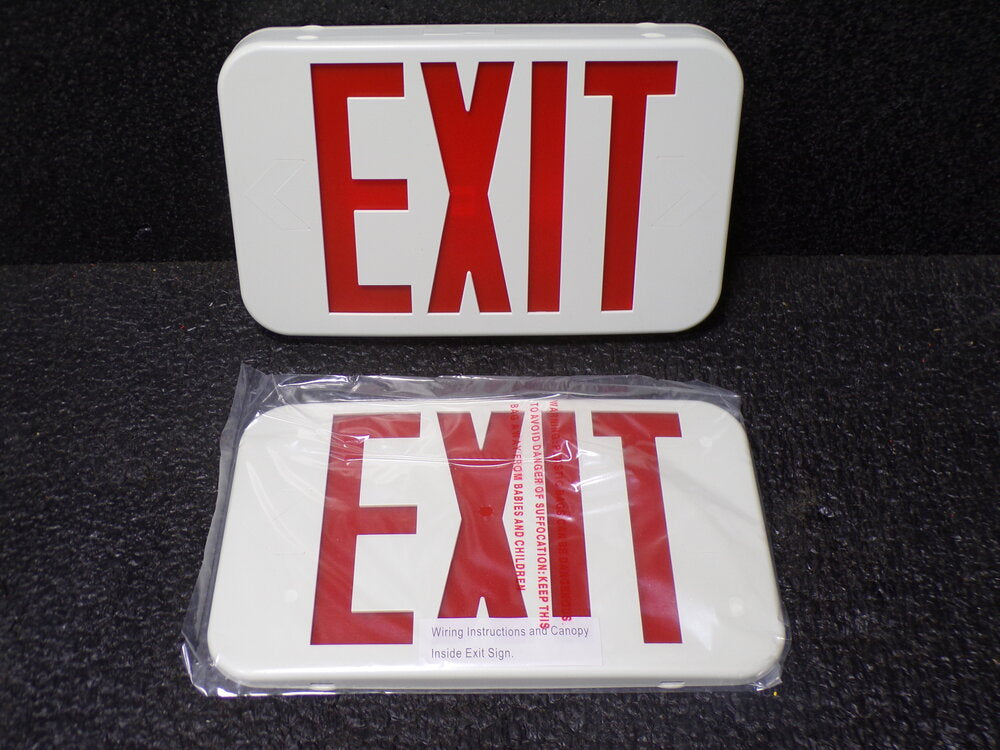 LITHONIA LIGHTING 2 Face, LED, Exit Sign, White, Plastic, Letter Color Red (SQ8377463-WT06)