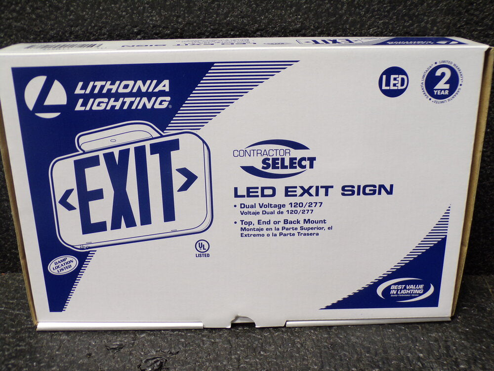 LITHONIA LIGHTING 2 Face, LED, Exit Sign, White, Plastic, Letter Color Red (SQ8377463-WT06)