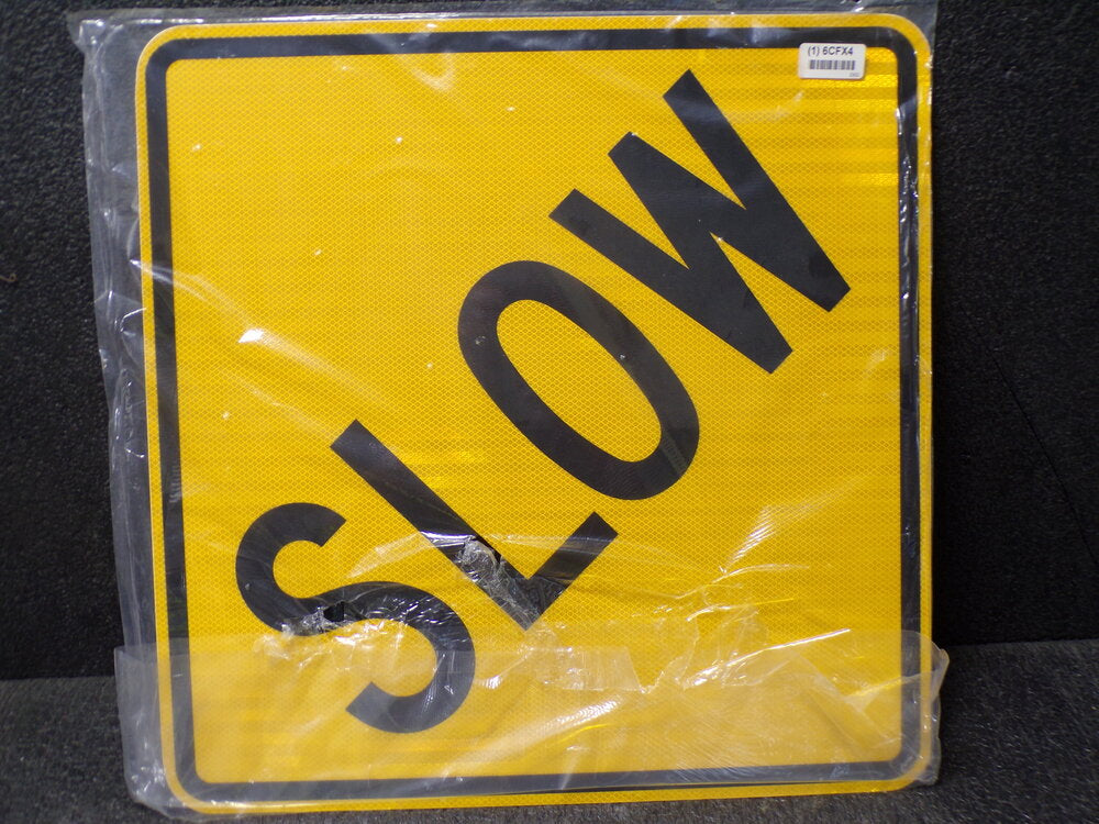 ZING Traffic Sign, Slow, Aluminum, 24" Height, 24" Width (SQ5571752-WT46)