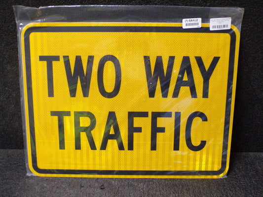 ZING Traffic Sign, Two Way Traffic, Aluminum, 18" Height, 24" Width (SQ2967825-WT44)