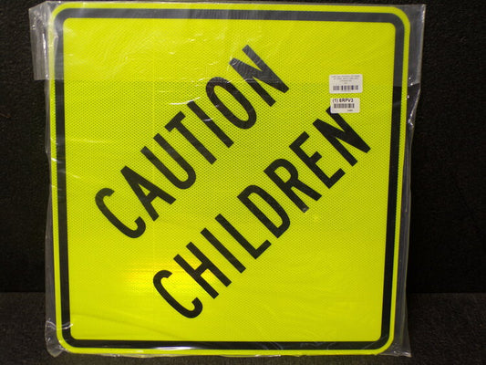 ZING Traffic Sign, Caution Children, Aluminum, 24" Height, 24" Width (SQ0743501-WT48)