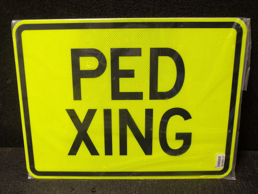 ZING Traffic Sign, Ped Xing, Aluminum, 18" Height, 24" Width (SQ5586906-WT43)