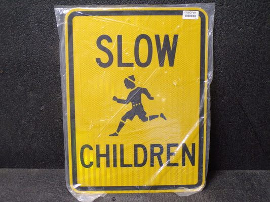 ZING Traffic Sign, Slow Children, Aluminum, 24" Height, 18" Width (SQ2165910-WT45)