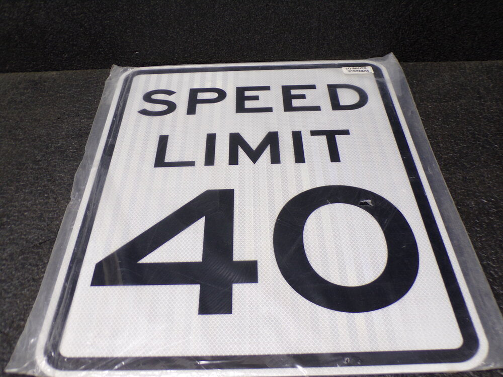 ZING Traffic Sign, Speed Limit 40, Aluminum, 24" Height, 18" Width (SQ2465753-WT44)