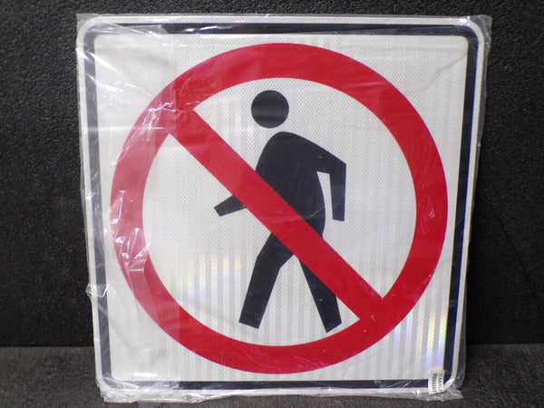 ZING Traffic Sign, No Pedestrian Crossing, Aluminum, 24