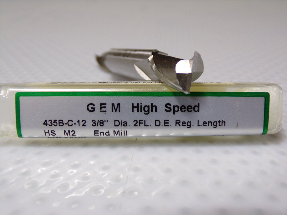 GEM 3/8" X 3/8" X 9/16", 2FL, HSS, Double End Mill (SQ9305262-WT08)