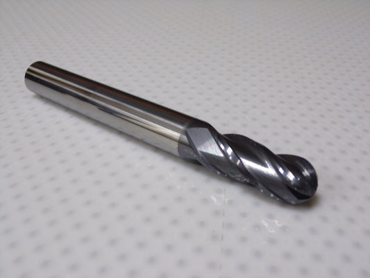 ISCAR EBLI-A-4	4 flute, 1/2", 30° helix, long solid carbide ball nose endmill (SQ0636285-WT08)