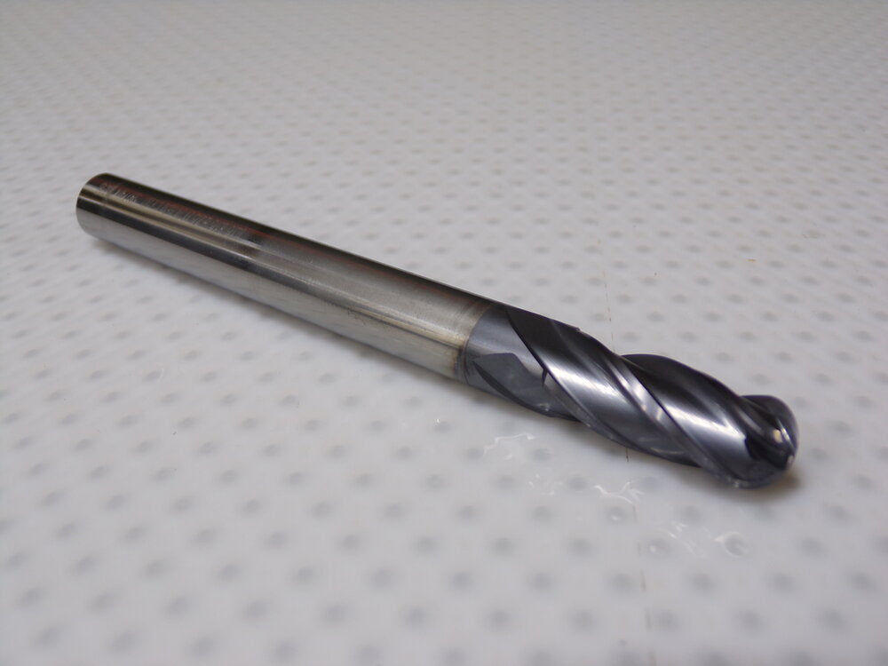 ISCAR  EBLI-A-4, 4 flute, 3/8", 30° helix, long solid carbide ball nose endmill (SQ6823080-WT08)
