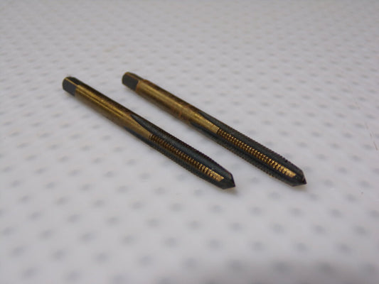2pk, #8-36 UNF H2 4-Flute Oxide/Gold Finish High Speed Steel Straight Flute Standard Hand Tap (SQ7239275-WT08)