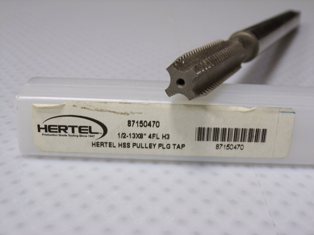 Hertel 1/2-13 UNC, 4 Flute Plug Hand Pulley Tap (SQ9646405-WT08)