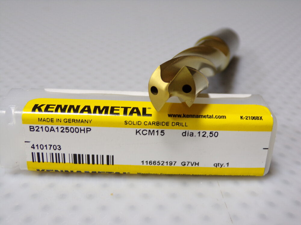 Kennametal 12.5mm 140° Spiral Flute Solid Carbide Screw Machine Drill Bit (SQ7511961-WT14)