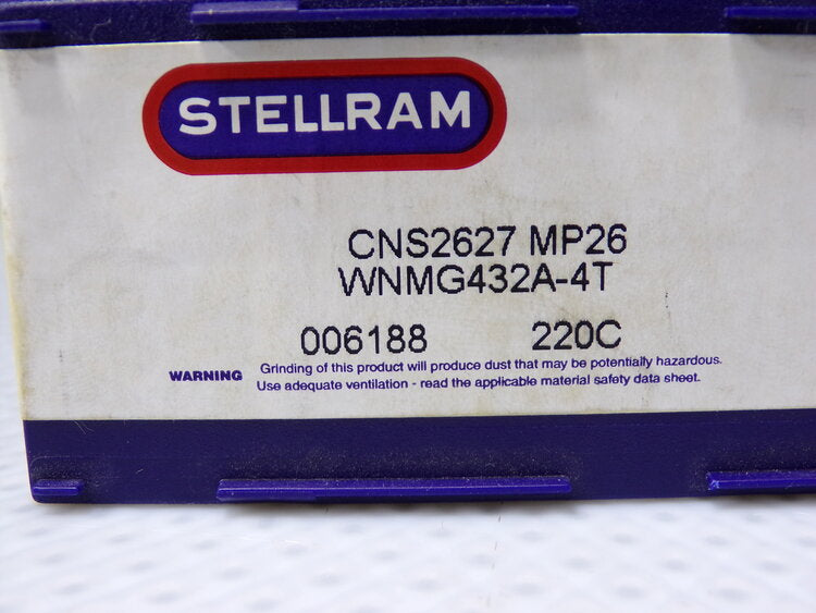 ATI Stellram WNMG432A-4T MP26, Carbide Turning Insert, 80° Trigon, 1/2" Inscr Circle (SQ7498434-WT14)
